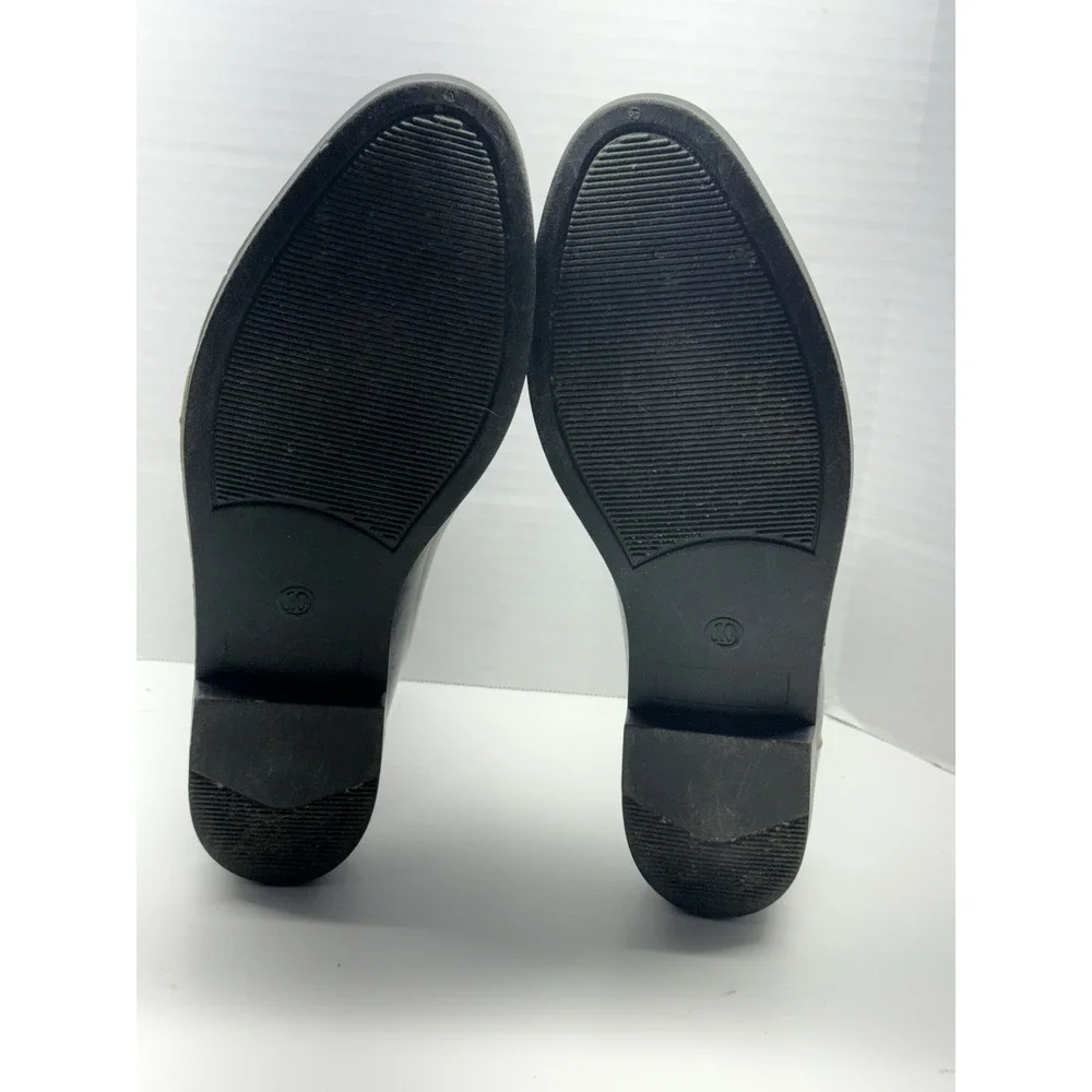 Nautica Women's Sz 10 Black Glossy‎ Rubber W/ Glitter Accents Ankle Rain Boots